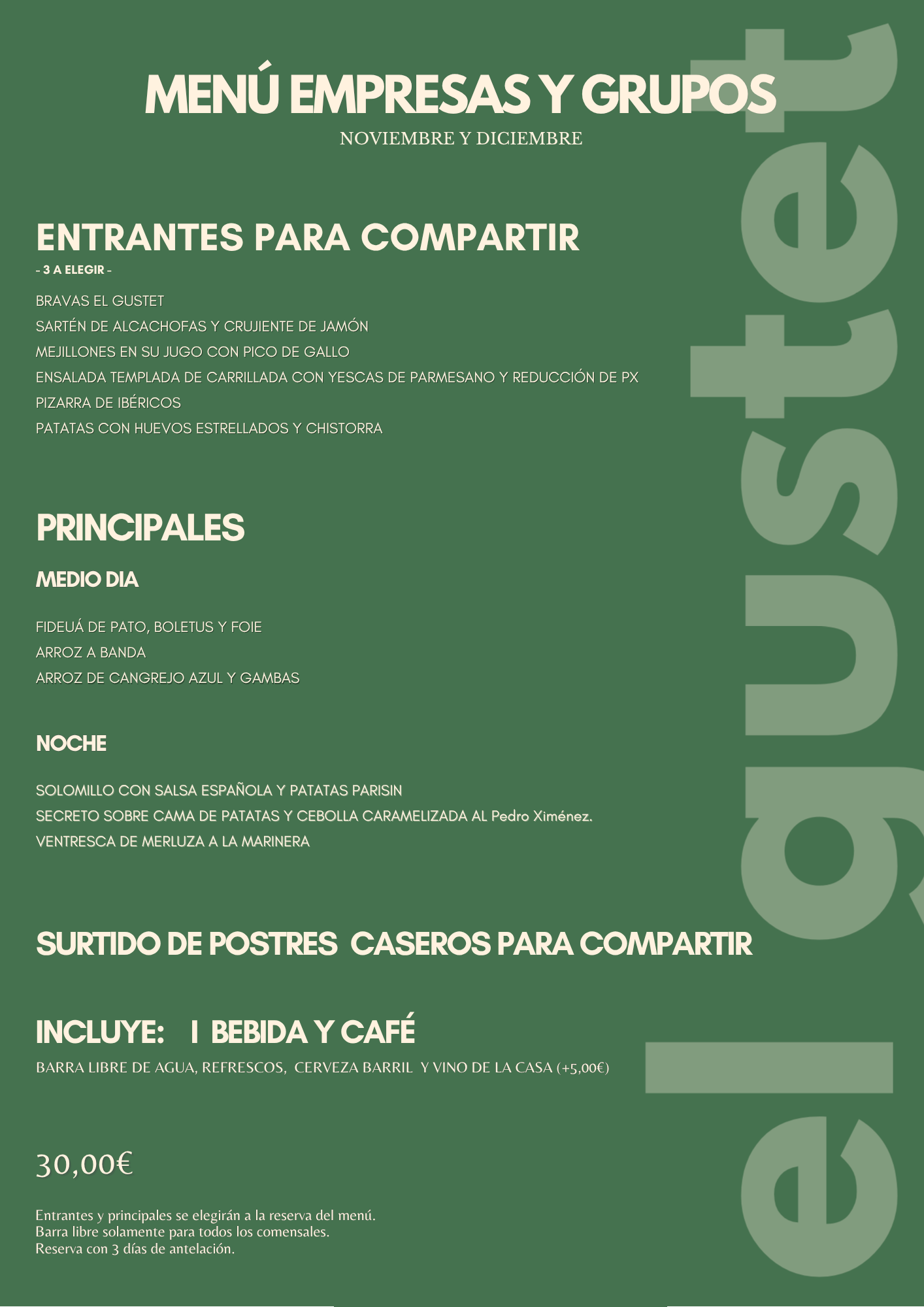 bar el gustet benetusser valencia restaurante carta cena grupos empresa